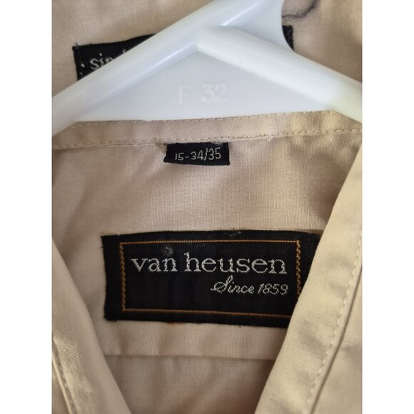 Van Heusen Single Needle Tailoring Long Sleeve Button Up Embroidered Shirt Men's - Picture 7 of 13